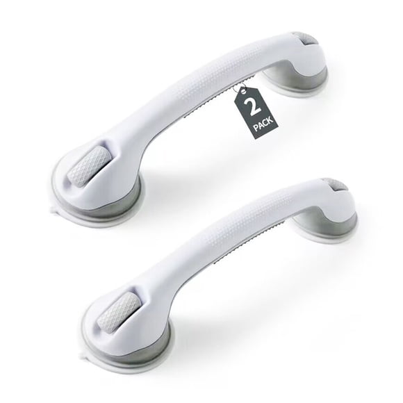 Behome 2 Pack Shower Grab Bar, 16 Suction Shower Handles for Bathtubs and Showers, Removable Handrails for Seniors Elderly, No Drilling