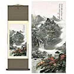 grace Art Asian Wall Scroll, Autumn Mountain River