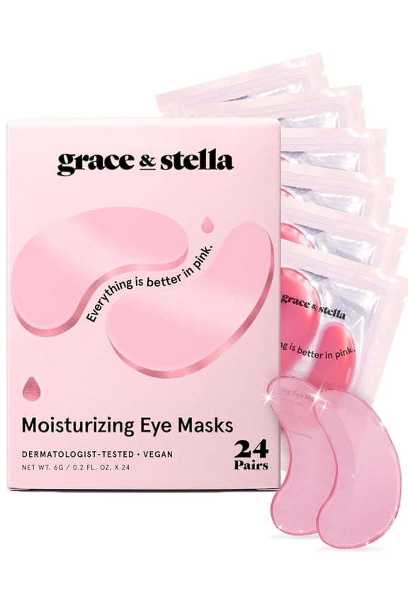 Under Eye Masks Pink Hydrating Gel Patches Pink, 24 Pairs