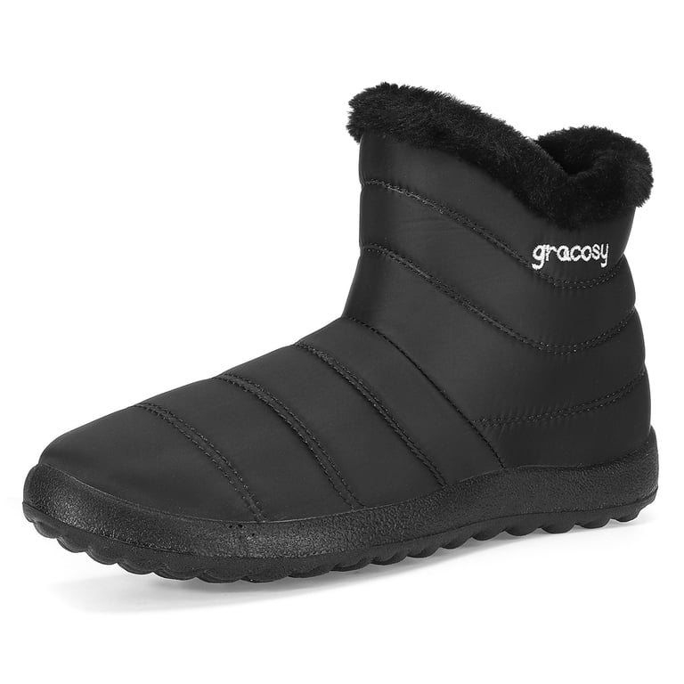 gracosy Warm Snow Boots, Winter Warm Ankle Bootie, Fur  display picture 2