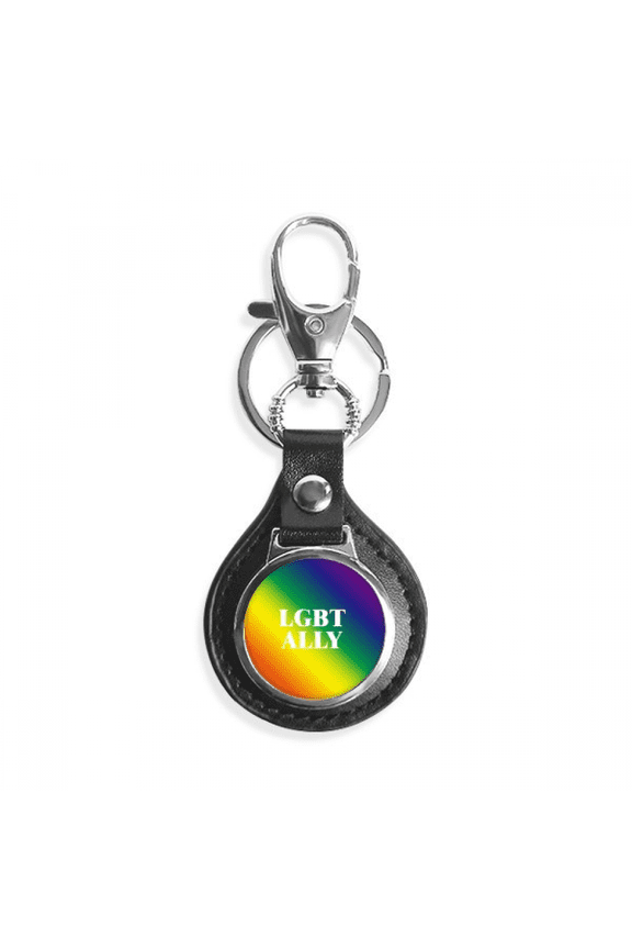 gradient lgbt ally rainbow key link chain keyholder finder hook metal