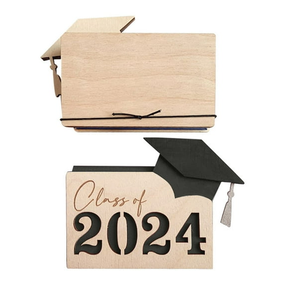 graduation gift Celebrate Card Holder For Graduate 2024 Wooden Graduation Card Box Multi Card Case Grad Card Organizer Case graduation decorations by Way