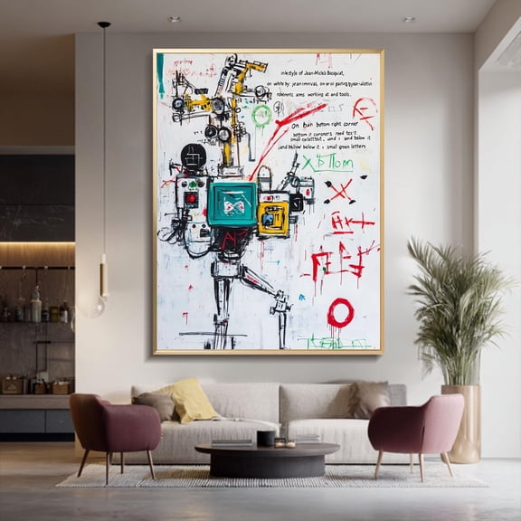 graffiti abstract colorful wall art original robot manuscript textured abstract graffiti art street art Poster Decor, Unframed Poster Size 8x12 F03.1.22l751