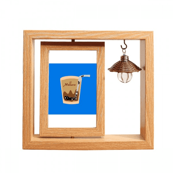 graffiti pearl chote milk tea Wooden Rotating Picture Photo Frame 4x6