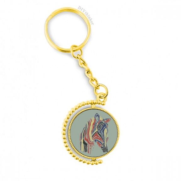 graffiti single simple colourful pinto animal metal connector key chain  accessory en keyholder