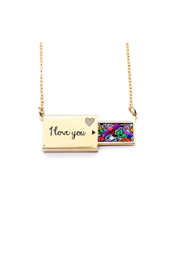 graffiti street culture colorful l letter envelope necklace pendant jewelry