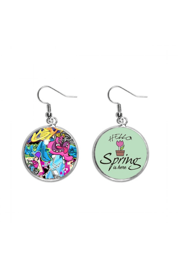 graffiti street culture colorful monster decoration dangle season sp earring jewelry