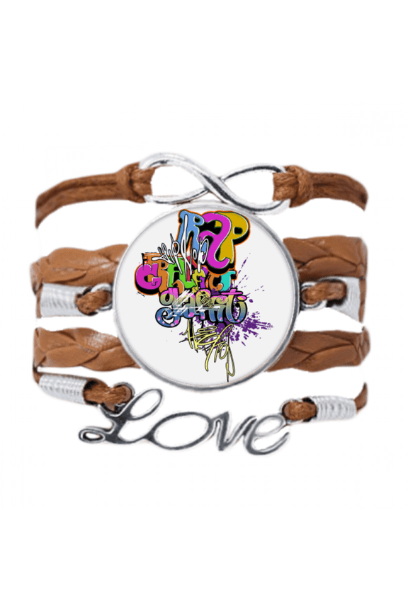 graffiti street culture colorful rap words bracelet love chain ornament wristband