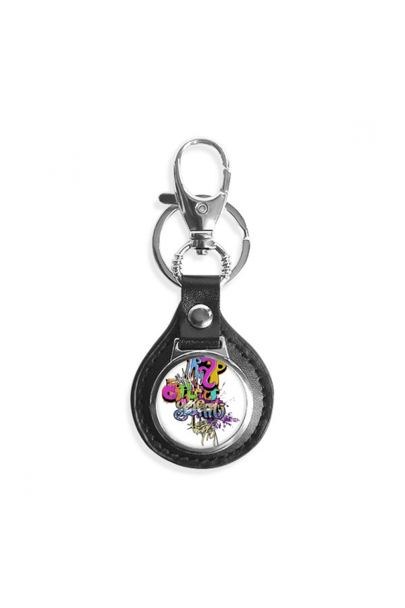 graffiti street culture colorful rap words key link chain keyholder finder hook metal