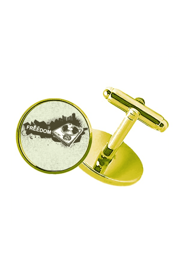 graffiti street hip-hop city phonograph studded business metal cufflinks en