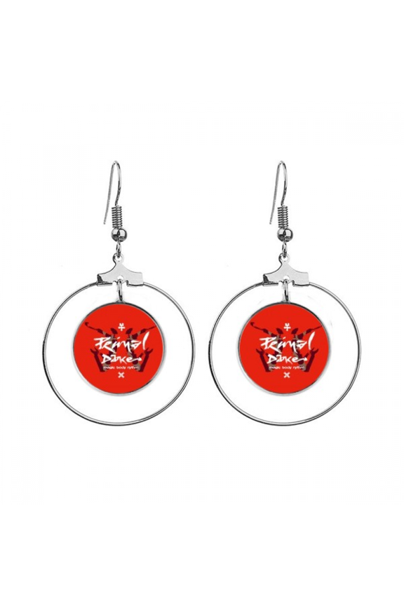 graffiti street music body pattern earrings dangle hoop jewelry drop circle
