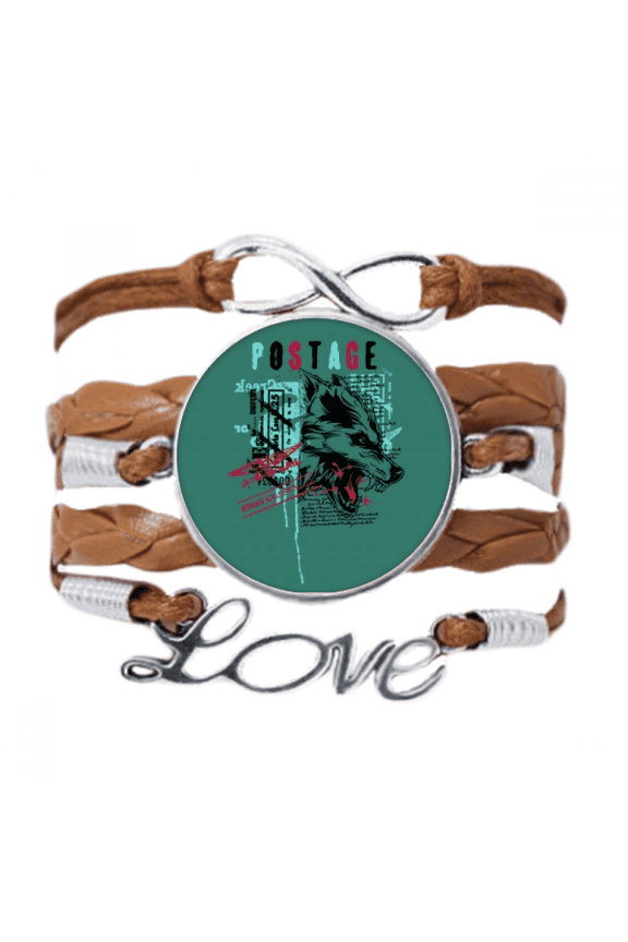 graffiti street wolf illustration pattern bracelet love chain ornament wristband