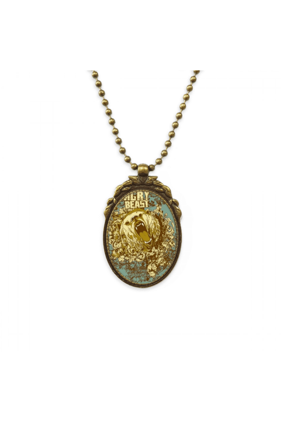 graffiti street yellow bear angry pattern antique necklace vintage bead pendant keychain