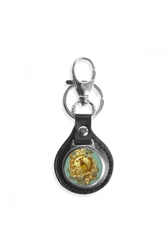 graffiti street yellow bear angry pattern key link chain keyholder finder hook metal