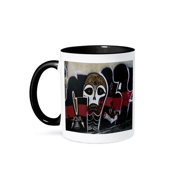 3dRose, grafitti in  caos , 15oz Two-Tone Black Mug