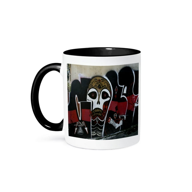3dRose, grafitti in caos , 15oz Two-Tone Black Mug