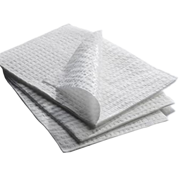 McKesson Disposable Procedure Towels - 13x18 Inch, 2-Ply, Diamond Embossed, White, 500 Pack