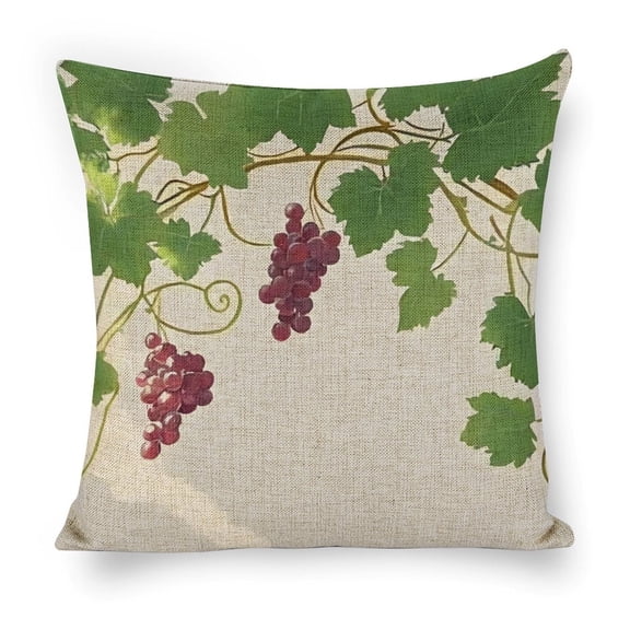grapes vine leaves Linen toss pillowcase decoration pillowcase gifting preferred 24x24 inch cushion cover sofa pillowcase sofa bedroom living room car