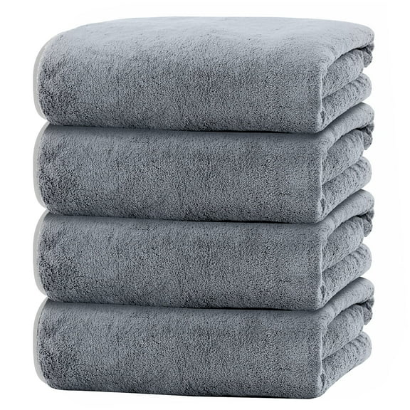 Bath Towels Set of 4, Large & Ultra Soft Bath Towels 35x70in, Highly Absorbent and Quick Dry Hotel Towels for Bathroom Gym Swim, Durable Microfiber Shower Sheets for Adult,Pet