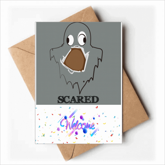 gray scary scared emotion Welcome Back Greeting Cards Envelopes Blank