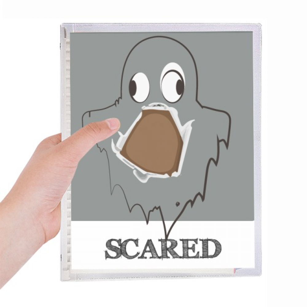 Gray Scary Scared Emotion Notebook Loose Diary Refillable Journal