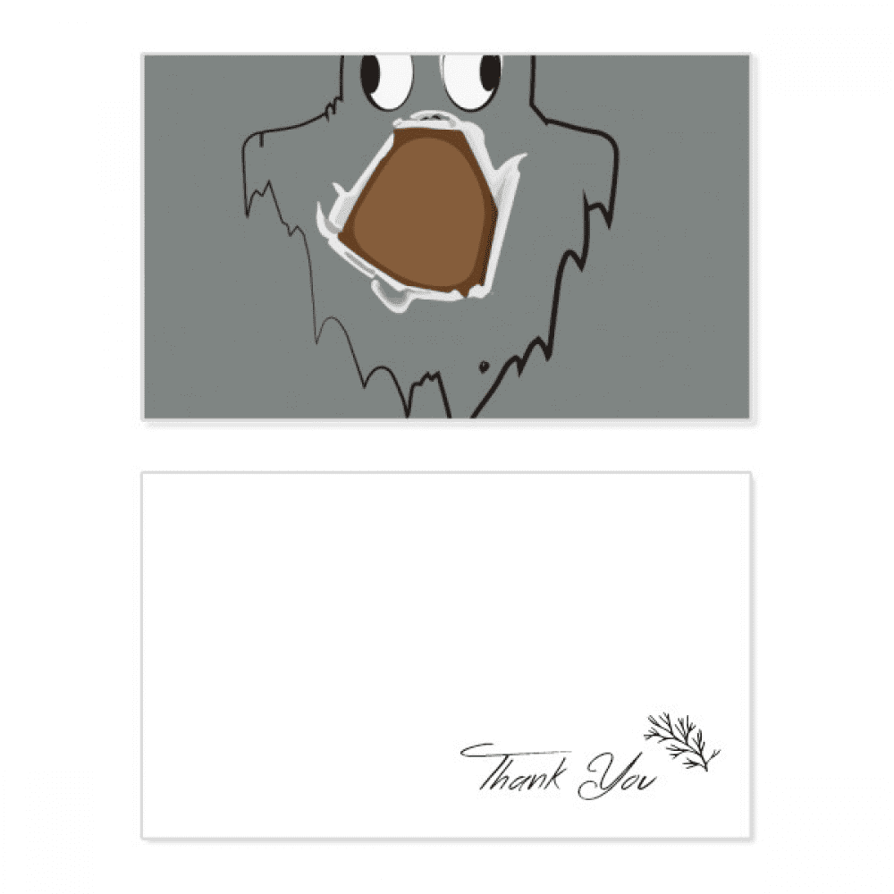 gray scary scared emotion thank you card birthday paper greeting wedding appreciation