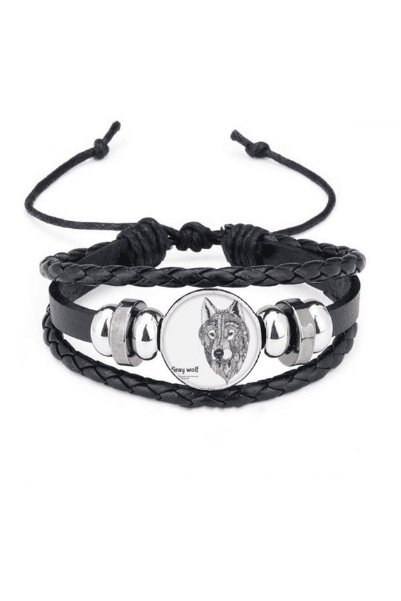 gray wolf friend company gentleman bracelet braided leather woven wristband