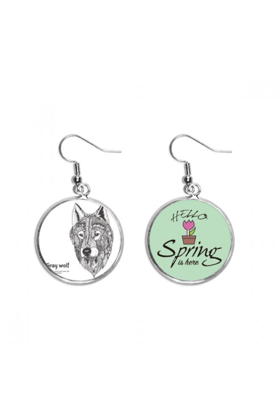 gray wolf friend company gentleman decoration dangle season sp earring jewelry