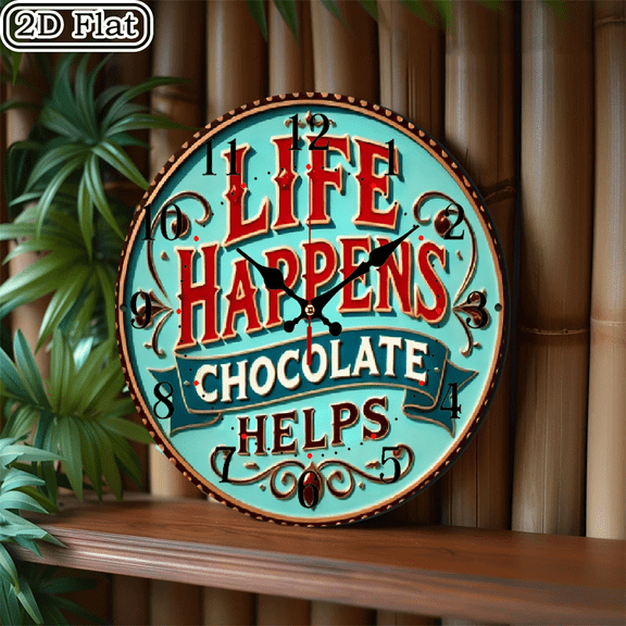 A great chocolate retro style wooden clock for home and seasonal decoration, suitable for courtyards, shopping malls, cafes, homes, best gifts, friends' rooms, Halloween decoration 10 * 10 inches