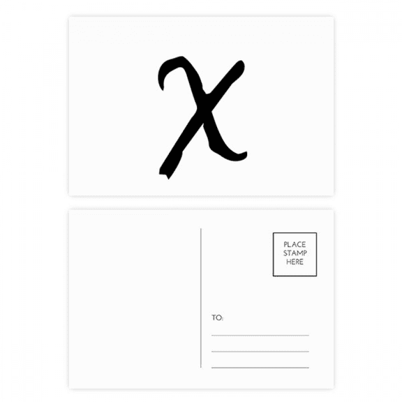 greek alphabet chi black postcard set birthday mailing thanks greeting card