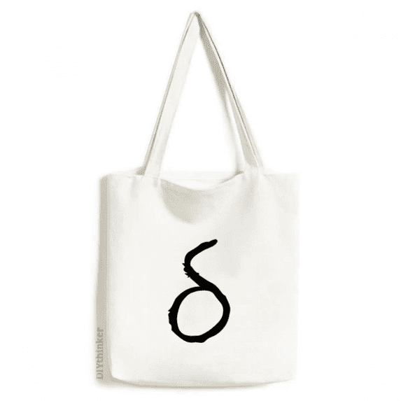 greek alphabet delte black tote canvas bag shopping satchel casual handbag