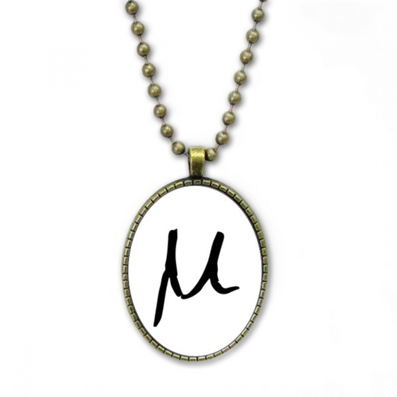 greek alphabet mu black necklace vintage chain bead pendant jewelry collection