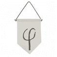 thumbnail image 1 of greek alphabet phi  black  Canvas Flag Hanging Wall Art Decor Banner, 1 of 3