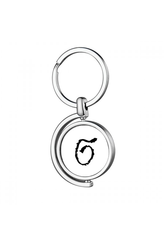 greek alphabet sigma black Rotating Keychain Metal Keyring Holder