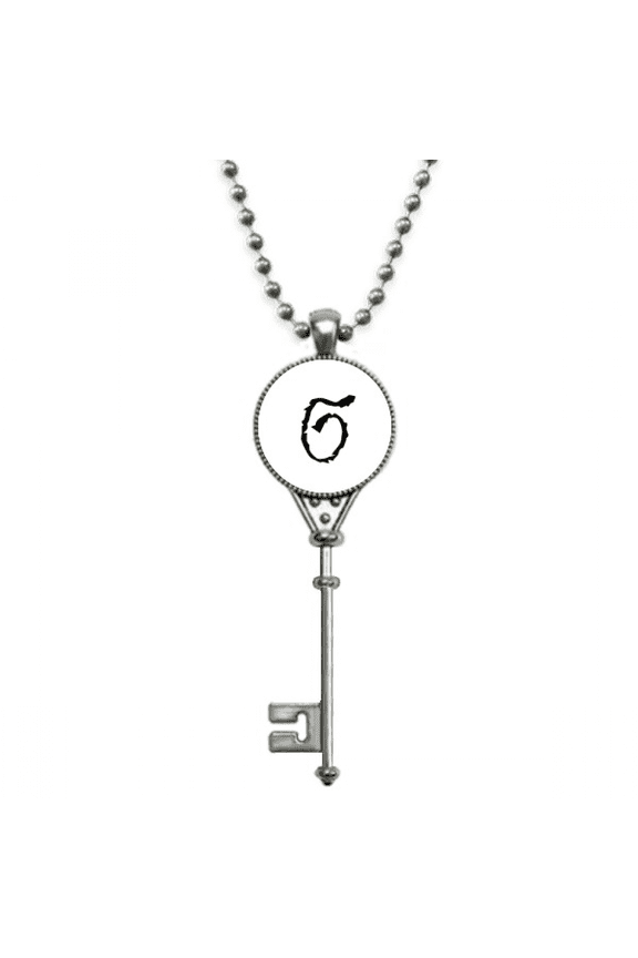 greek alphabet sigma black pendant vintage necklsilver key jewelry