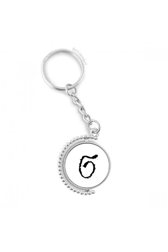 greek alphabet sigma black rotatable keyholder disc accessories chain clip