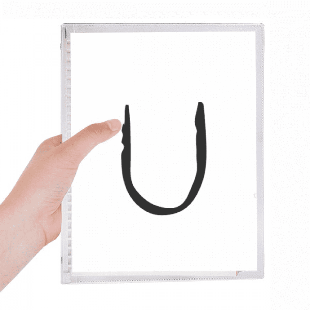 greek alphabet upsilon black notebook loose diary refillable journal statiry