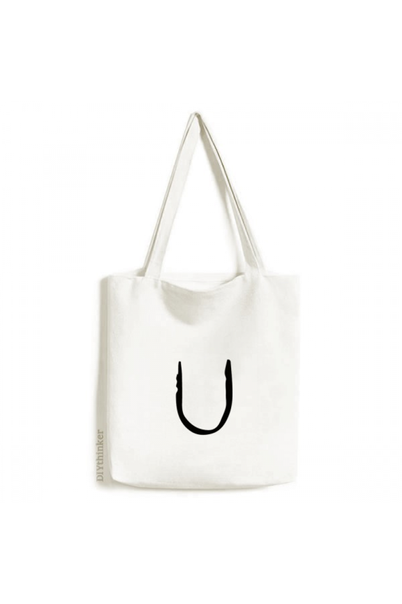 greek alphabet upsilon black tote canvas bag shopping satchel casual handbag