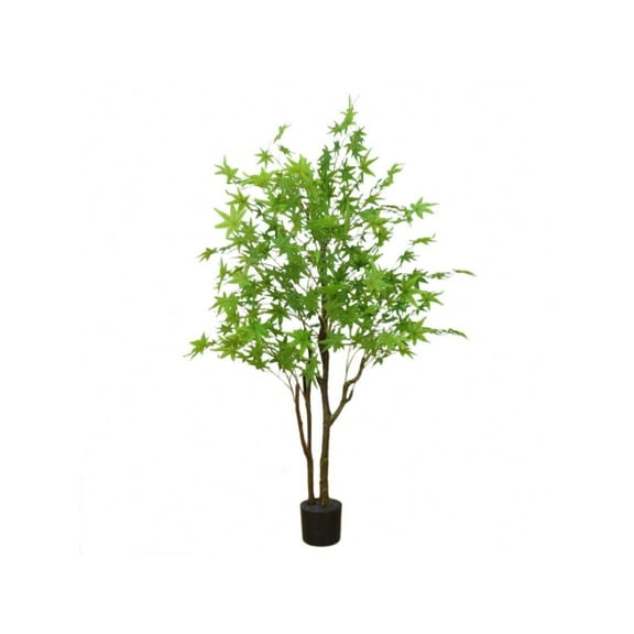 green- Artificial Green Maple Tree, 4.92FT Tall Fake Maple Tree In Pot, Realistic Japanese Maple Artificial Tree,Maple Tree With Lifelike Leaves And Trunk For Indoor Home Decor Decorative Fruit Plant