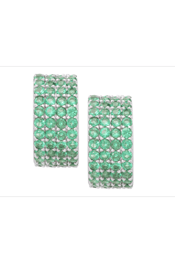 green Half Hoop Earrings