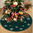 thumbnail image 1 of green Tone Snowflakes Christmas Tree Skirt Xmas Tree Skirt Christmas Tree Mat for Home Party Holiday Indoor Outdoor Winter Christmas Tree Decorations 35", 1 of 6