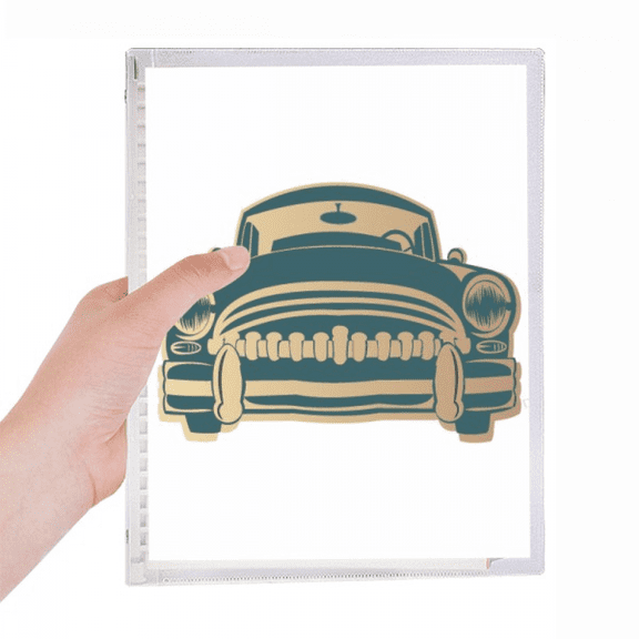 green classic cars outline pattern notebook loose diary refillable journal statiry