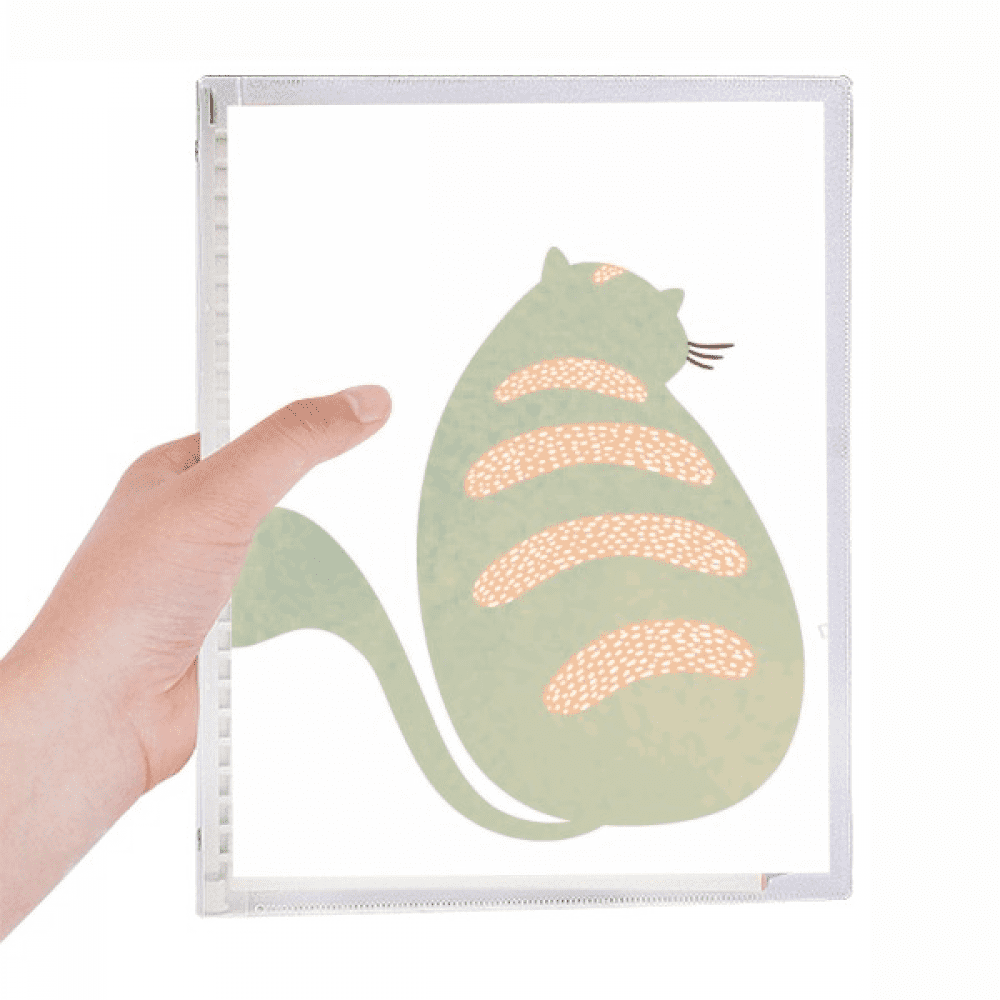 green cyan fit cat animal watercolor notebook loose diary refillable journal statiry