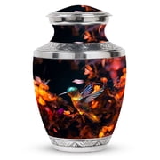 green humming bird Celestial Large Urn for Human Ashes - Ethereal Memorial Tribute Funeral Urns For Human Ashes - Memorial Urns 10 Inch