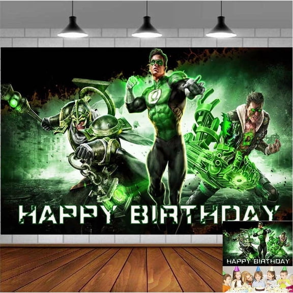 green lantern oath Backdrop Banner Party Supplies Poster Movie Theme Background for Photography Kids Birthday Decorations