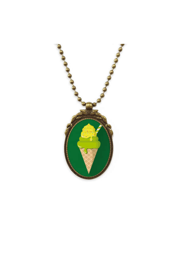 green matcha ice cs popsicles antique necklace vintage bead pendant keychain