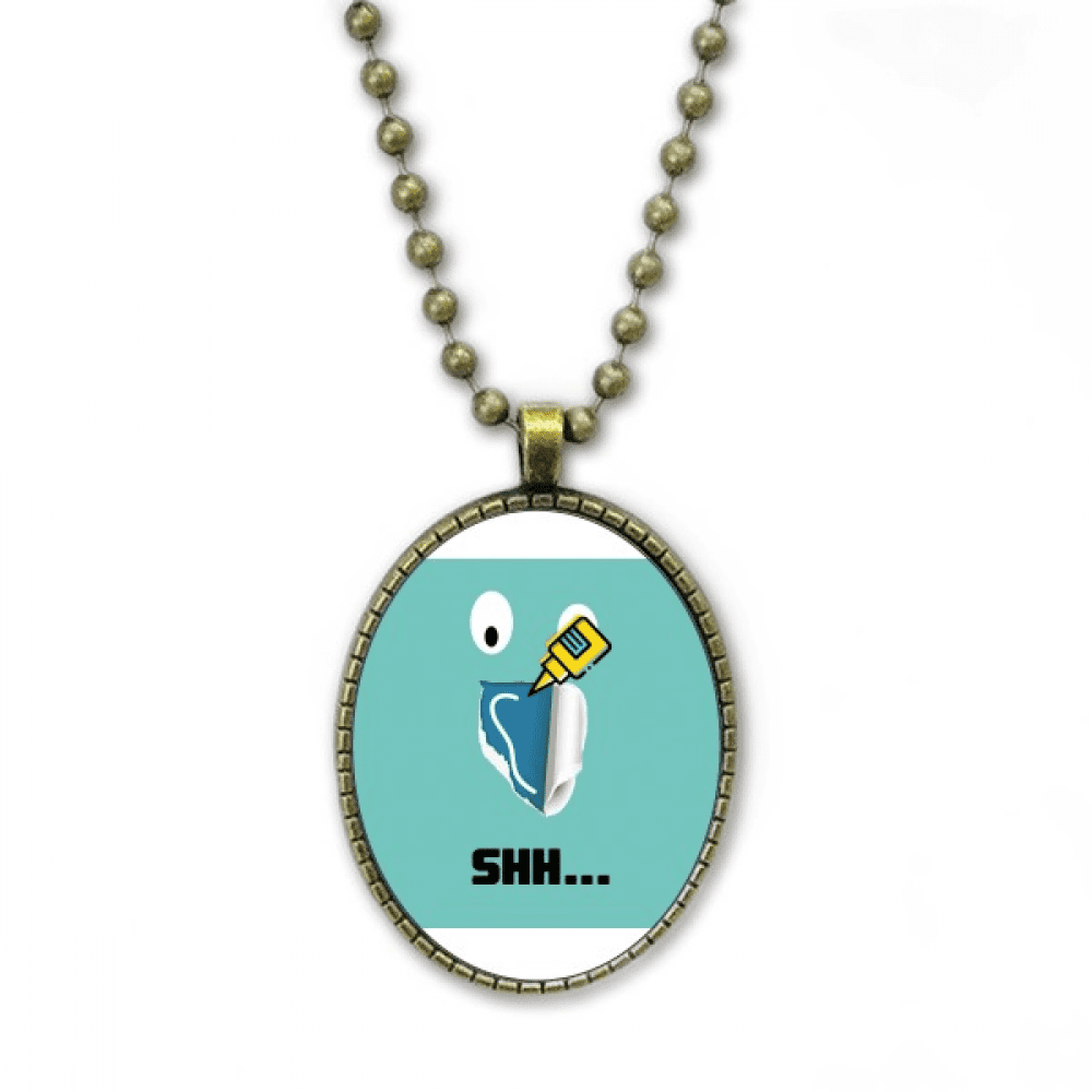 green noisy emotion quiet glue necklace vintage chain bead pendant jewelry collection