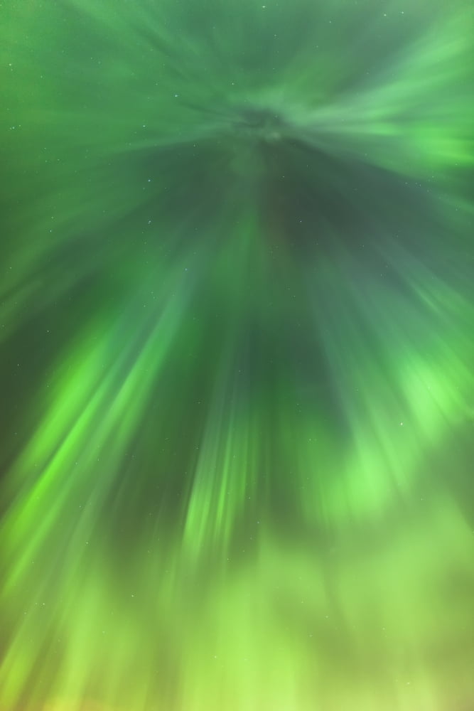 The green northern lights corona in the sky above the tony knowles coastal trail in winter at nighttimeAnchorage alaska united states of america Canvas Art - Kevin Smith Design Pics (24 x 38)