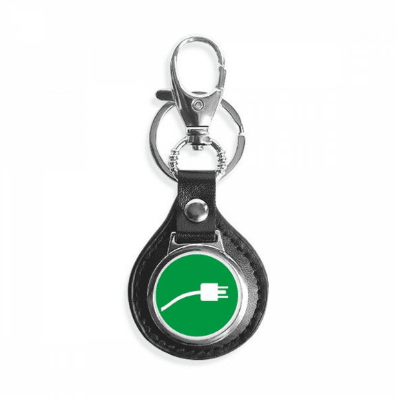 green plug cable charging cable pattern key link chain keyholder finder hook metal