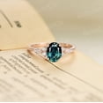 thumbnail image 1 of green sapphire engagement ring Oval cut rose gold anniversary ring&nbsp;, 1 of 5
